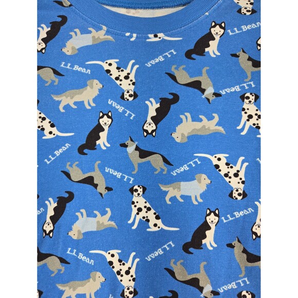 L.L. Bean Dogs Puppy Print Pajama 2 Piece Set Organic Cotton Boys Youth 14 Kids - Picture 8 of 10